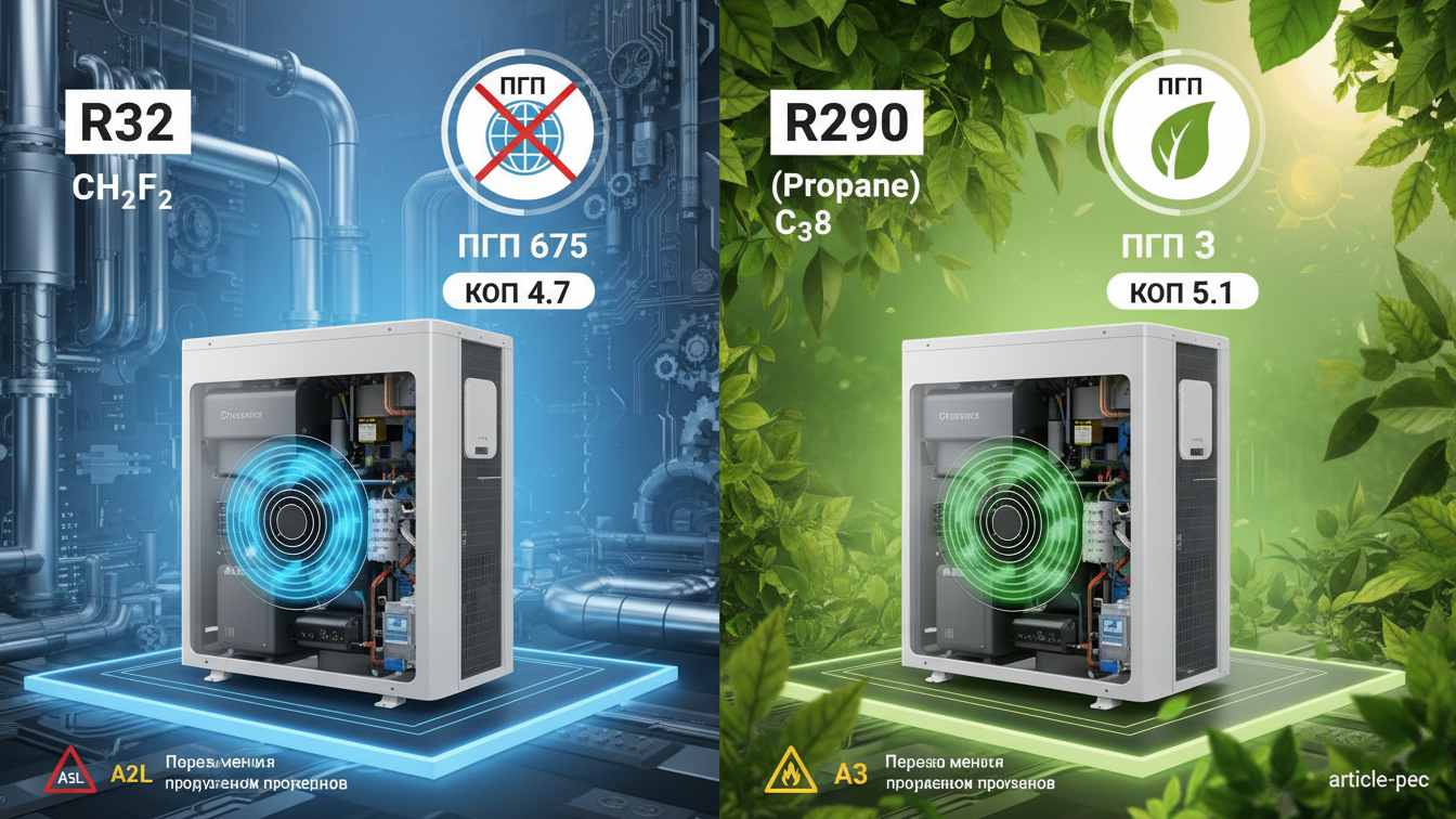 R290 vs R32: какой хладагент лучше для теплового насоса